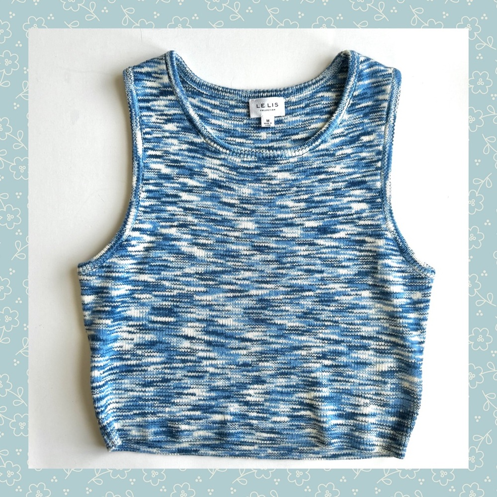 🍒Women’s Le Lis Sweater Tank Top. Blue & White. Size: Medium